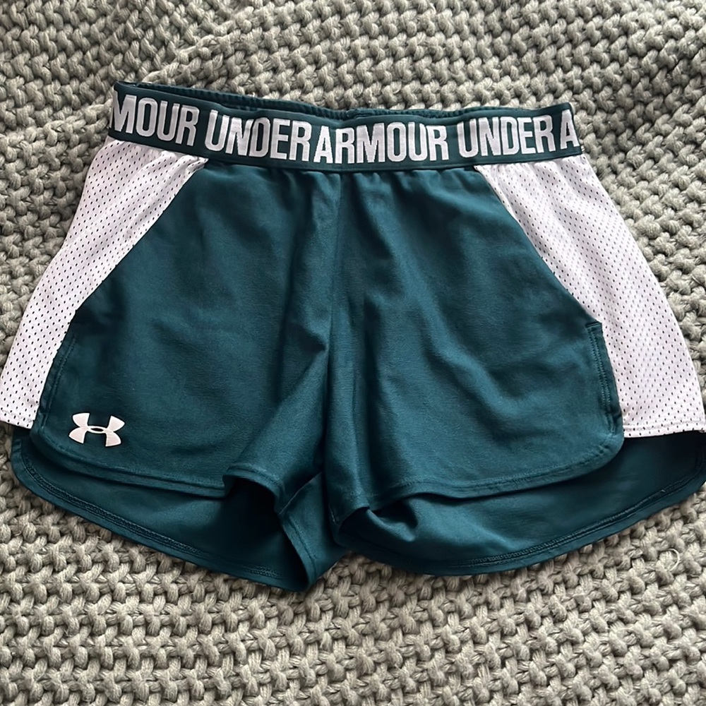 Under Armour.. forest green athletic shorts.